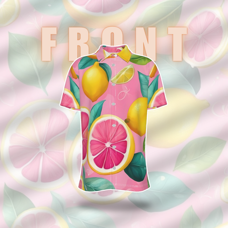 Zesty Citrus Button-Up Shirt 🍋💖