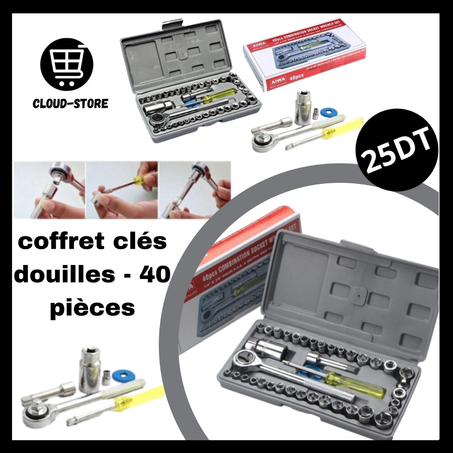 coffret clés cliquet- 40 en 1