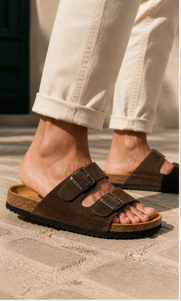 Double Boucle  Daim Marron