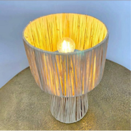 مصباح يدوي مصنوع من الرافية بتصميم عصري تقليدي