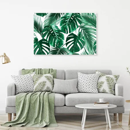 Fleur et feuille tropicales vertes