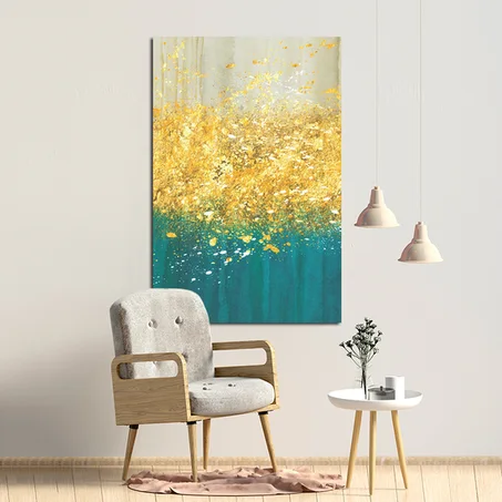 Éclaboussure abstraite vert et or