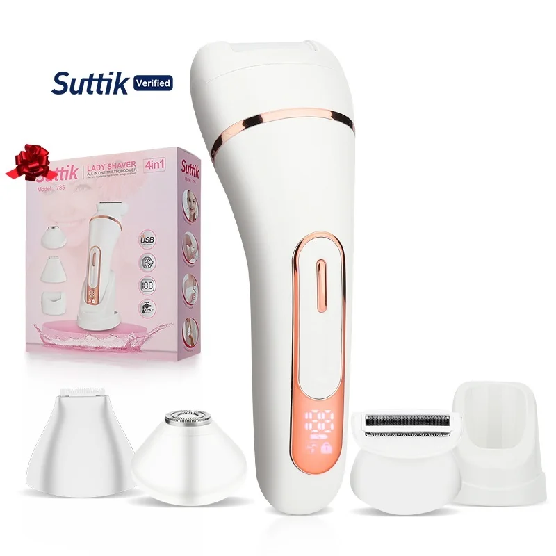 Electric Epilator 4 in 1 Face Ear Nose and Eyebrow Trimmer Female