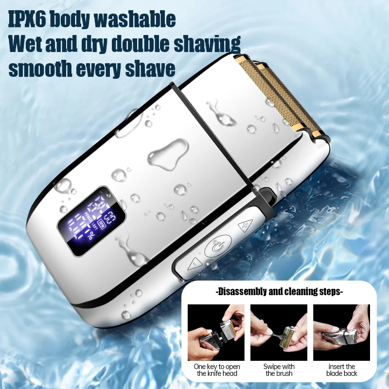 Shave Like a King – Gold Rechargeable Electric Razor for Men