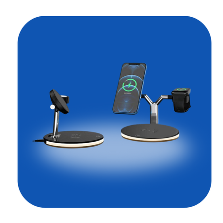 شاحن لاسلكي مغناطيسي 3 في 1 شاحن هاتف وساعة وسماعات في اَن واحد