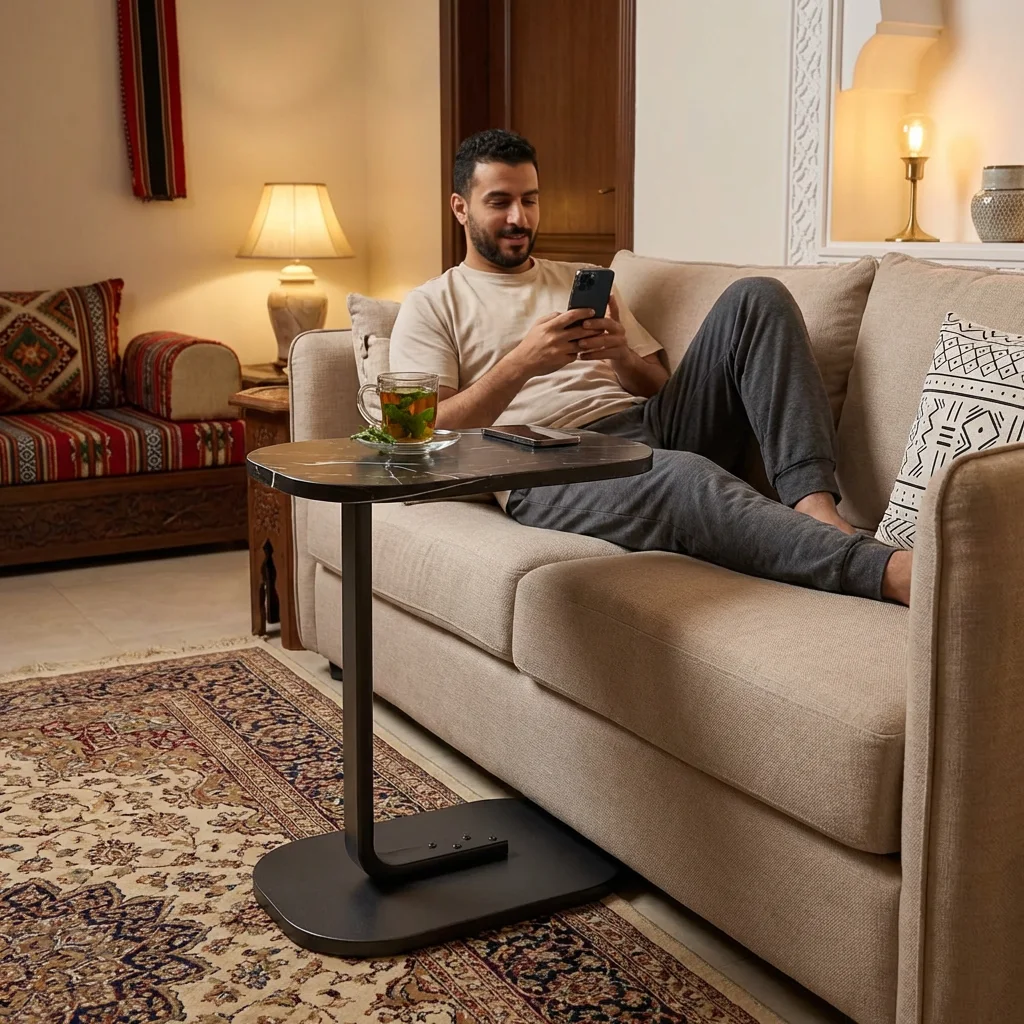 طاولة جانبية على شكل C