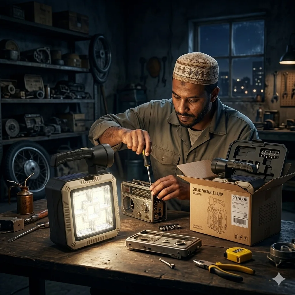 مصباح نقال مع صندوق ادوات