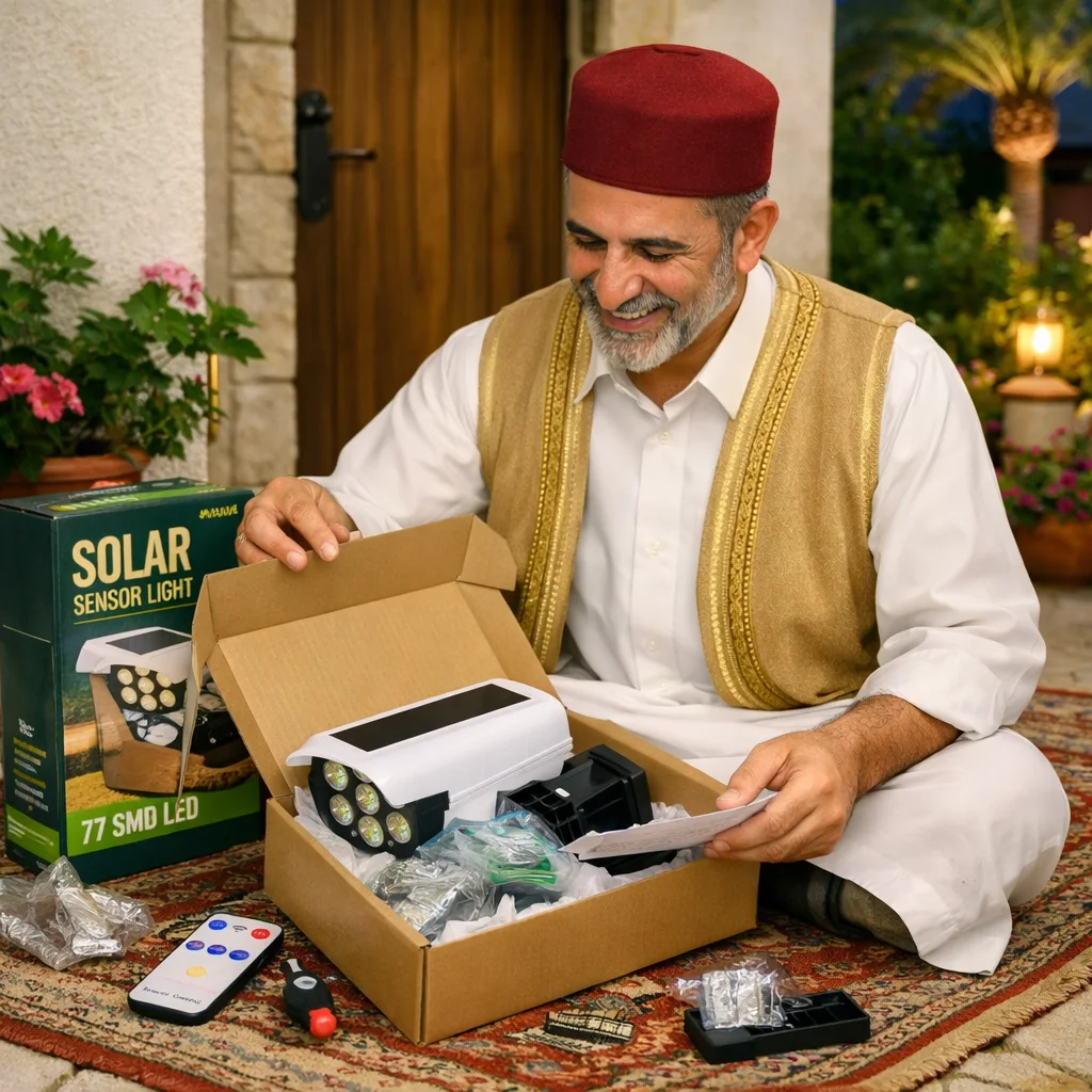 ضوء شمسي على شكل كاميرا أمنية