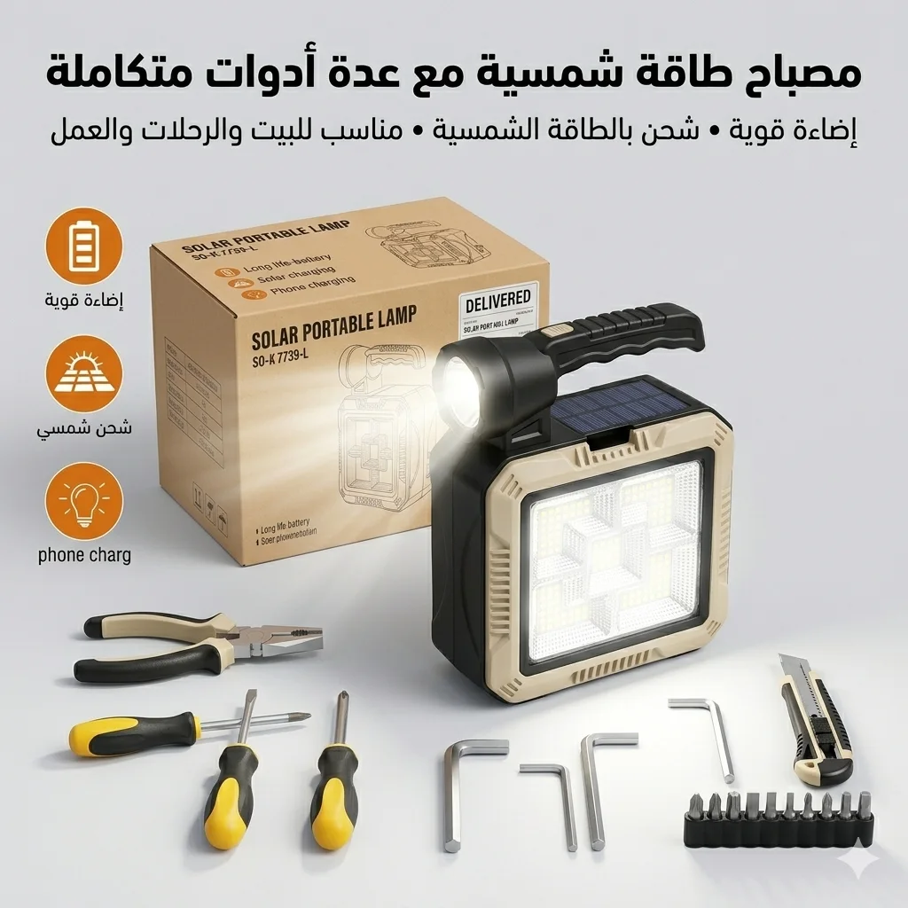 مصباح نقال مع صندوق ادوات