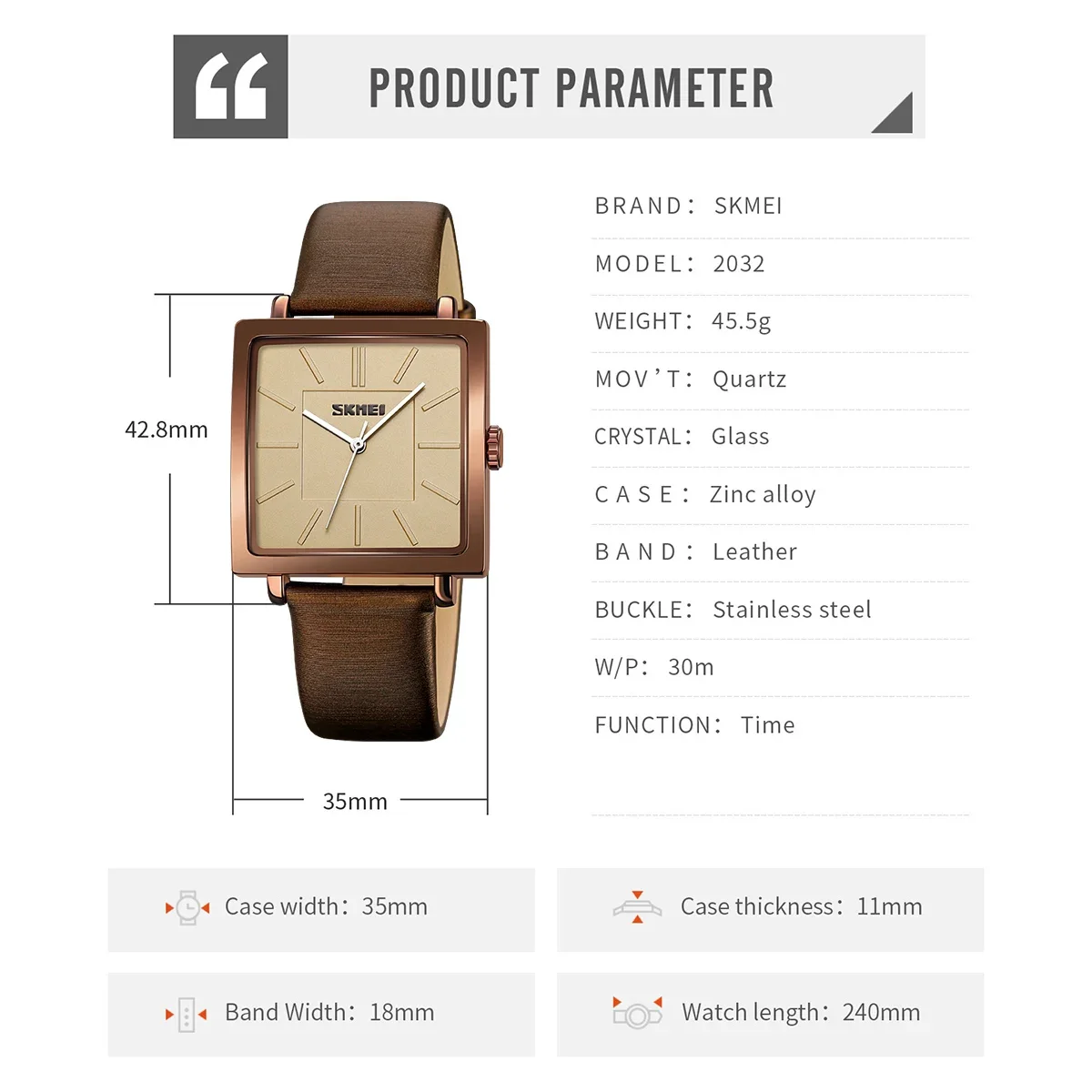 SKMEI Women's Luxury Waterproof Quartz Watch