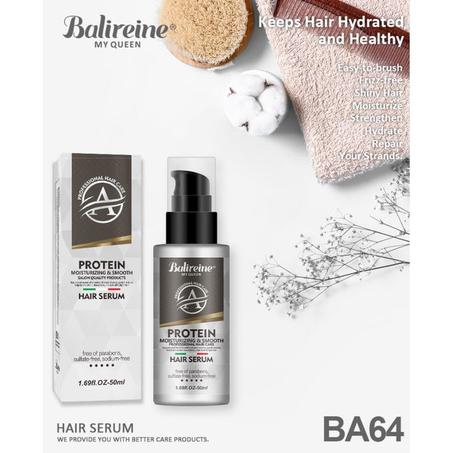 Sérum capillaire protéiné Balireine 50 ml - Sans parabène et sans sulfate pour hommes et femmes