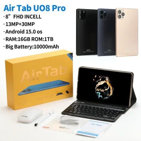 تابلت U08 Pro (ضمان 6 اشهر ) بكيبورد و ماوس بلوتوث+ مجموعة هدايا