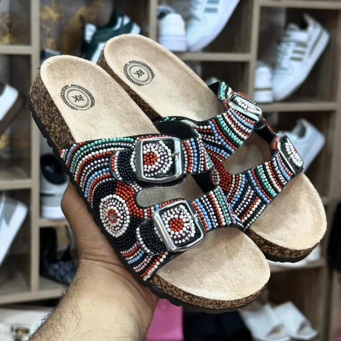 Sandale Plate - Noir - RK-7