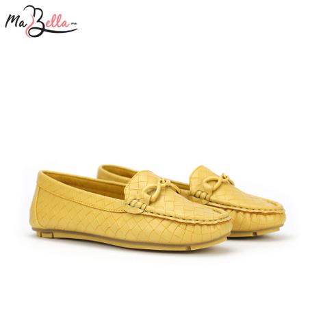 Mocassins pour Femmes - Jaune - Tressé - A/9471