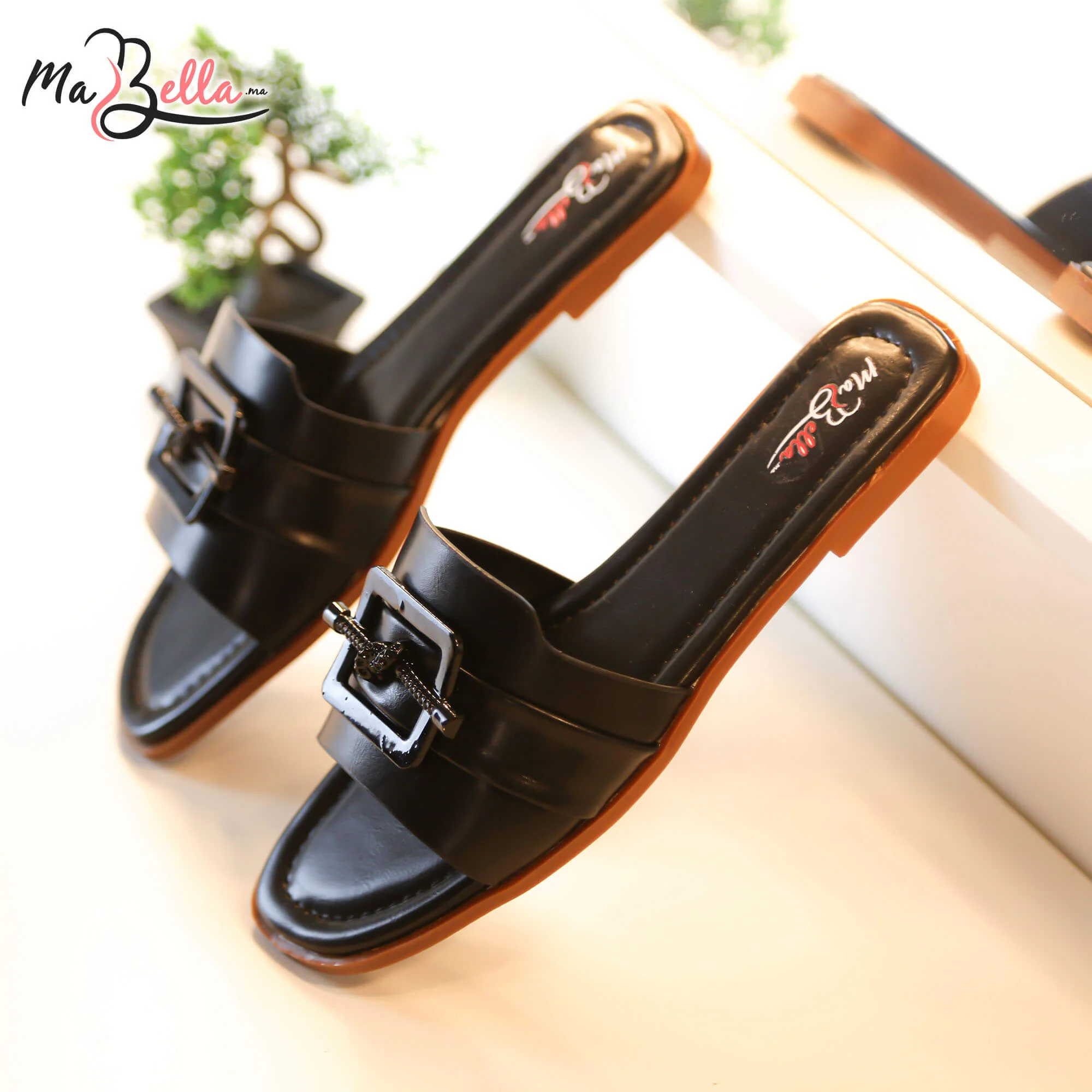 Sandale Plate - Noir - LA TRÉCE-2500