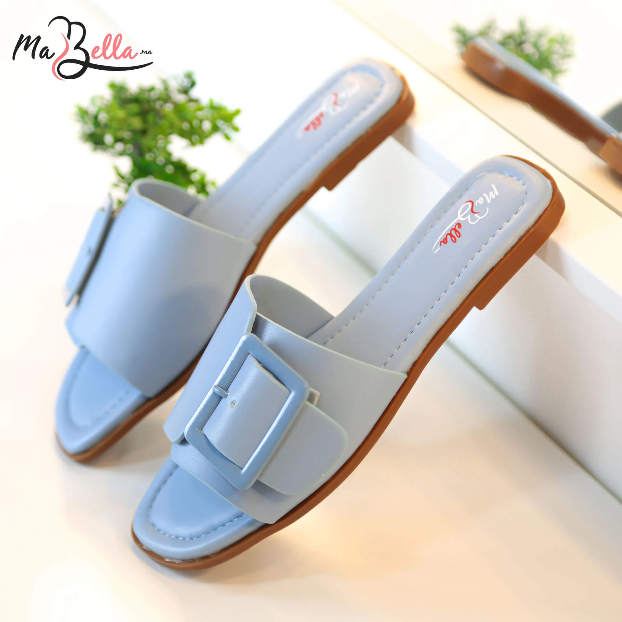 Sandale Plate - Bleu Ciel - BZIM-2400