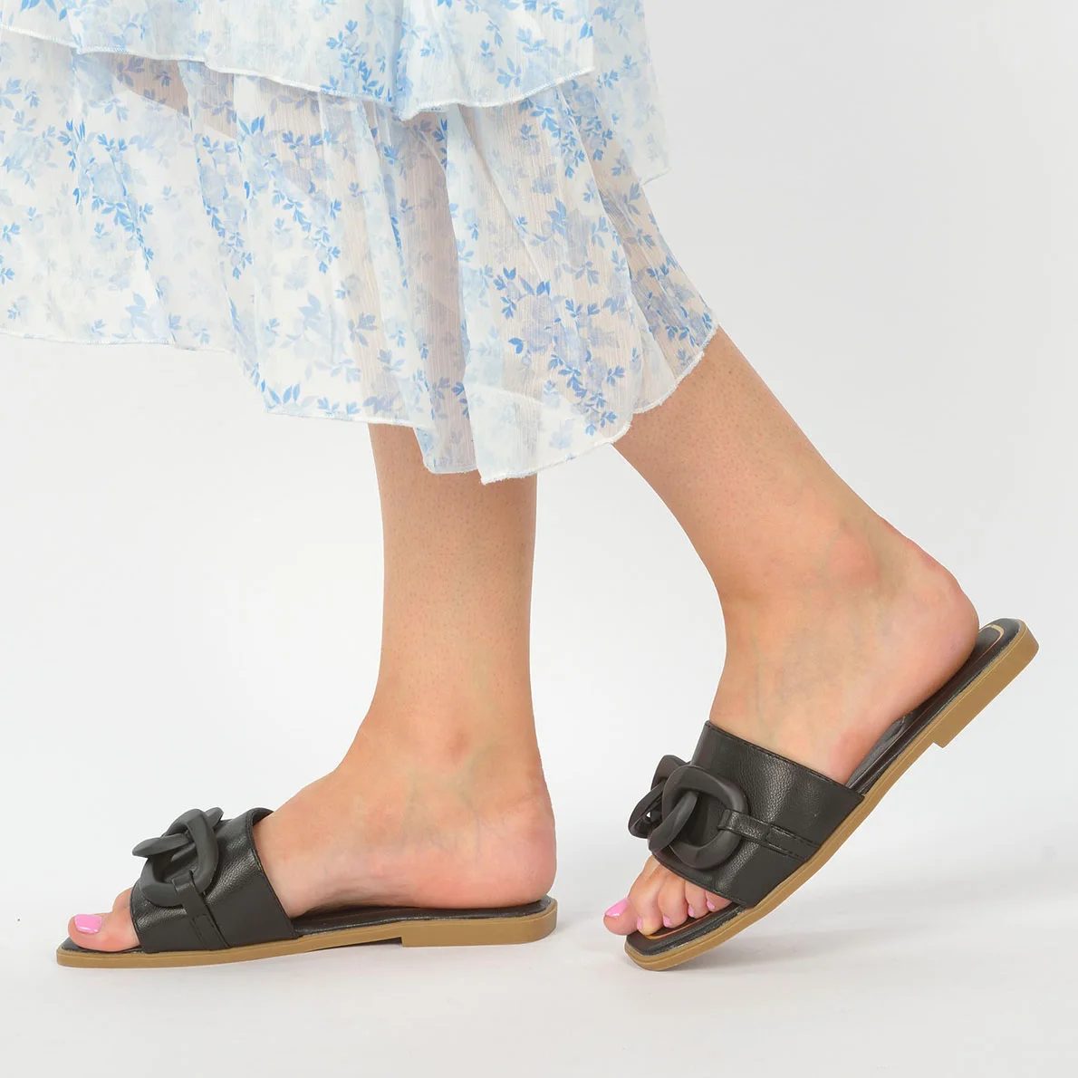 Sandale Plate - Noir - RF-2339