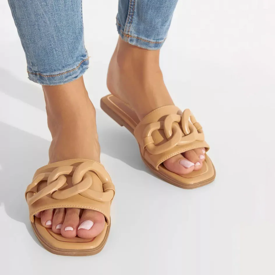 Sandale Plate - Camel - RF-2339