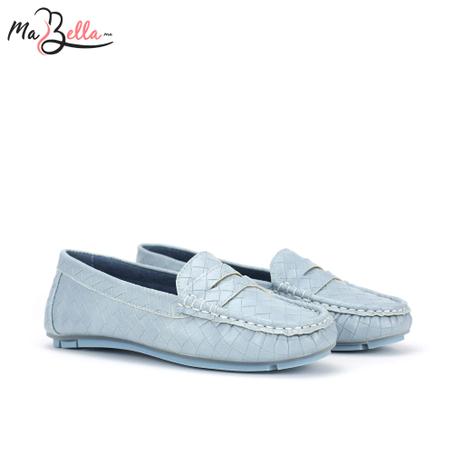 Mocassins pour Femmes - Ciel - Tressé - SM/6493