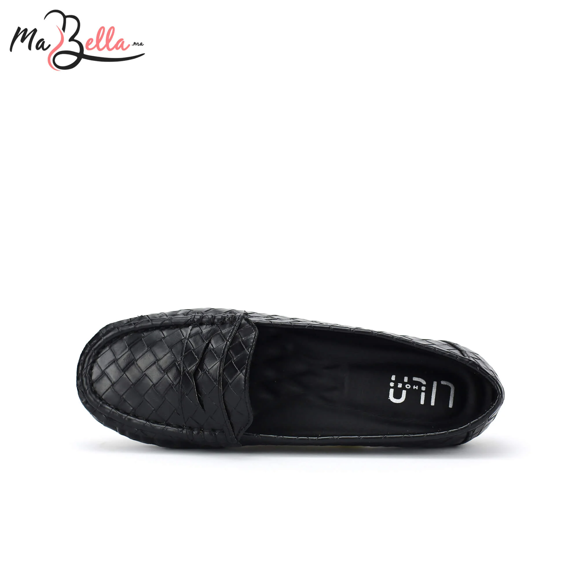 Mocassins pour Femmes - Noir - Tressé - SM/6493