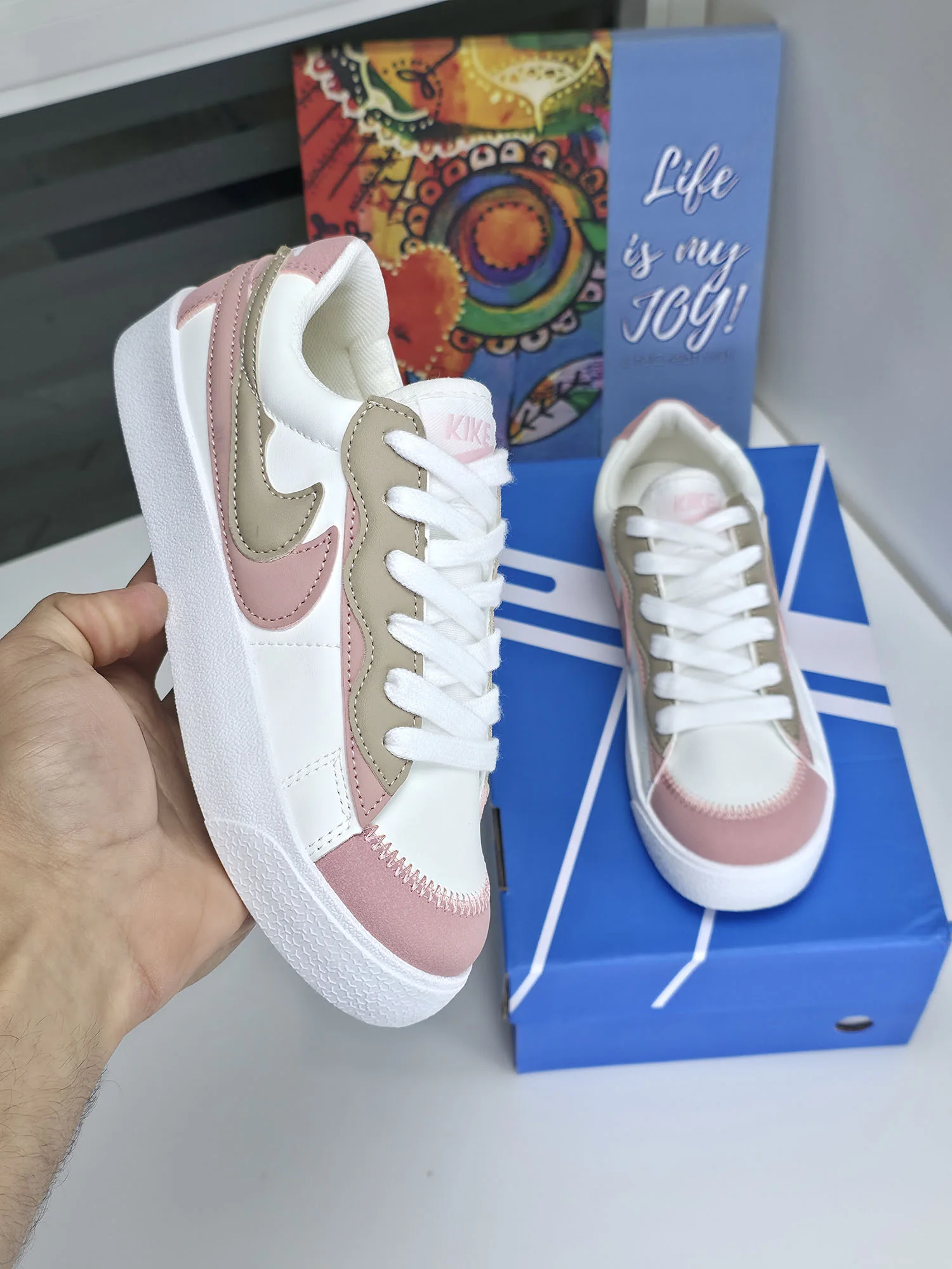 Baskets - Blanc/Rose - K10