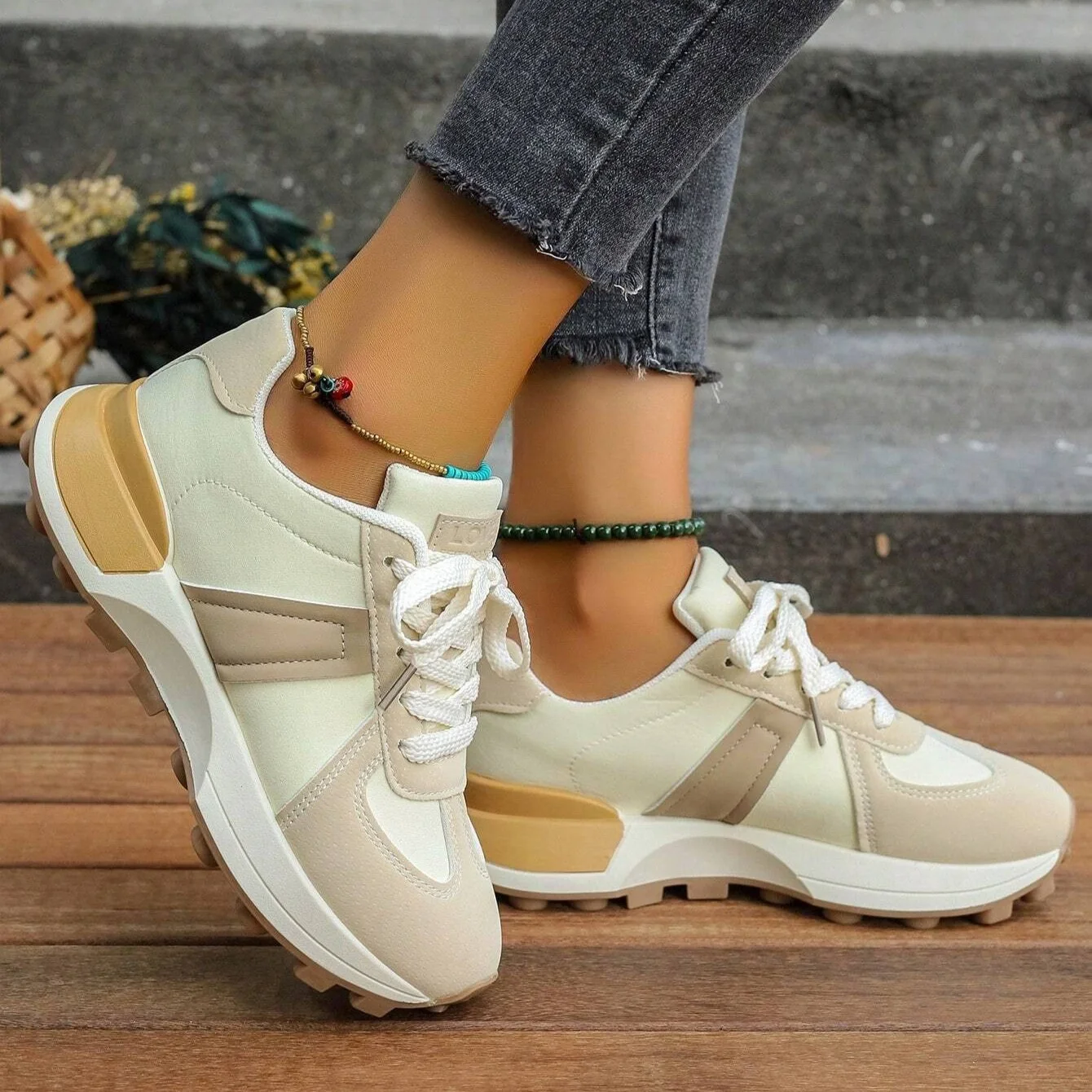 Baskets pour Femmes - Beige - RM2003