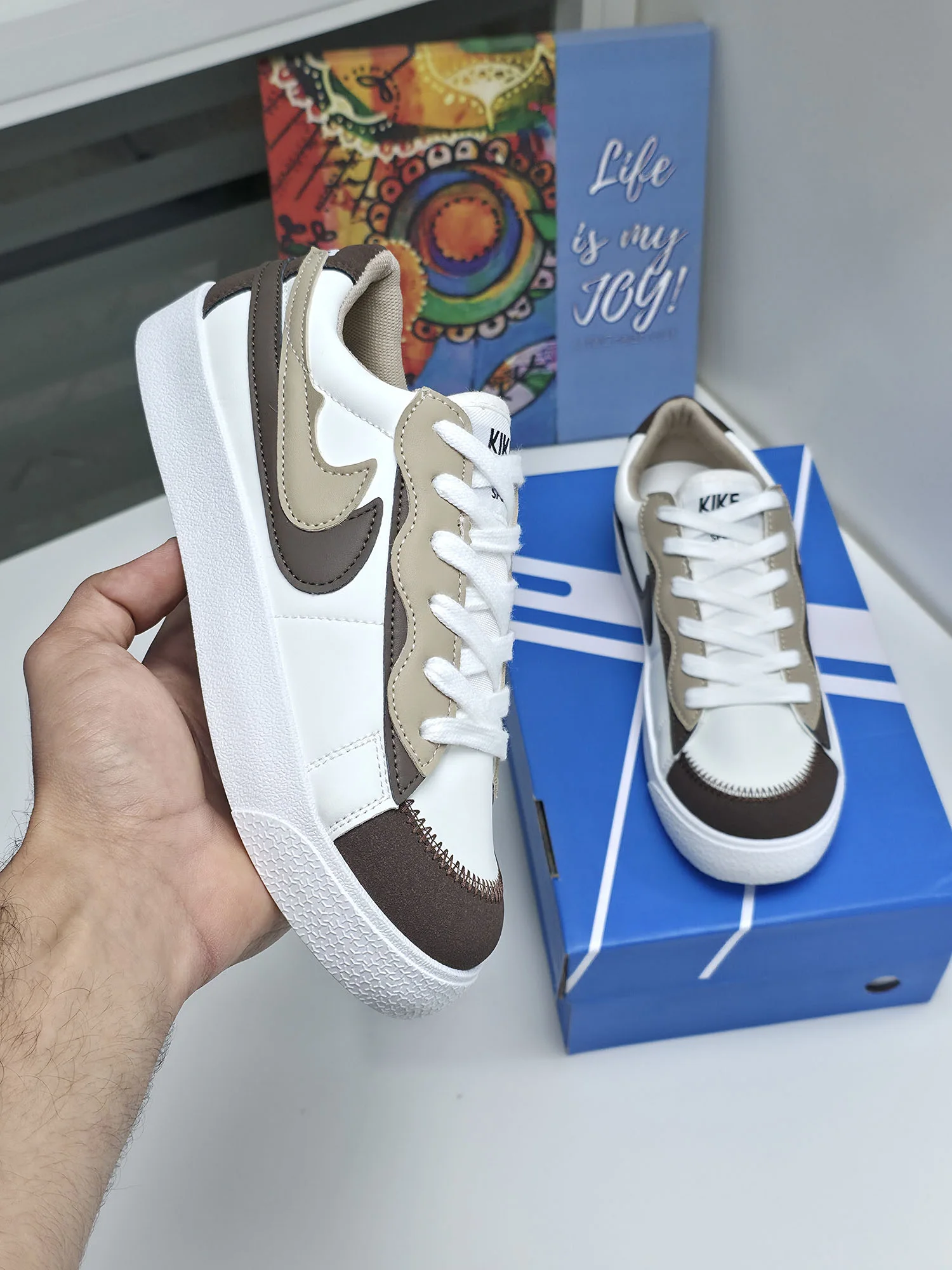 Baskets - Blanc/Marron - K10