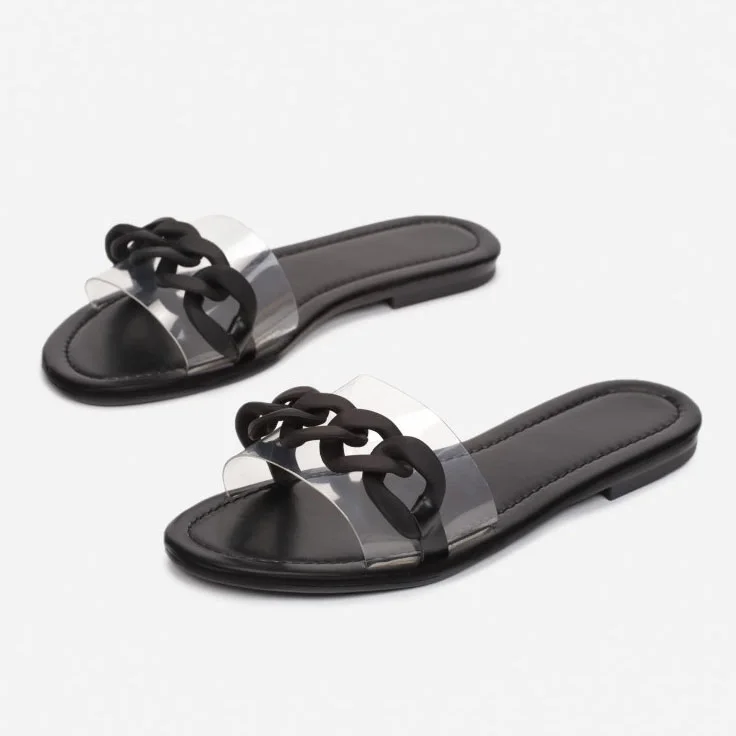 Sandale Plate - Noir - RF-627