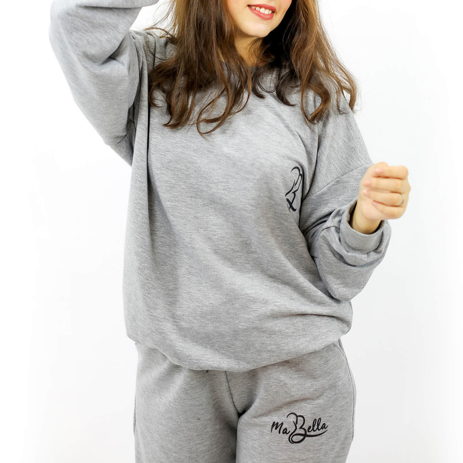 Ensemble de survêtement deux pièces oversize pour femme gris Bolf 8C71 GRIS