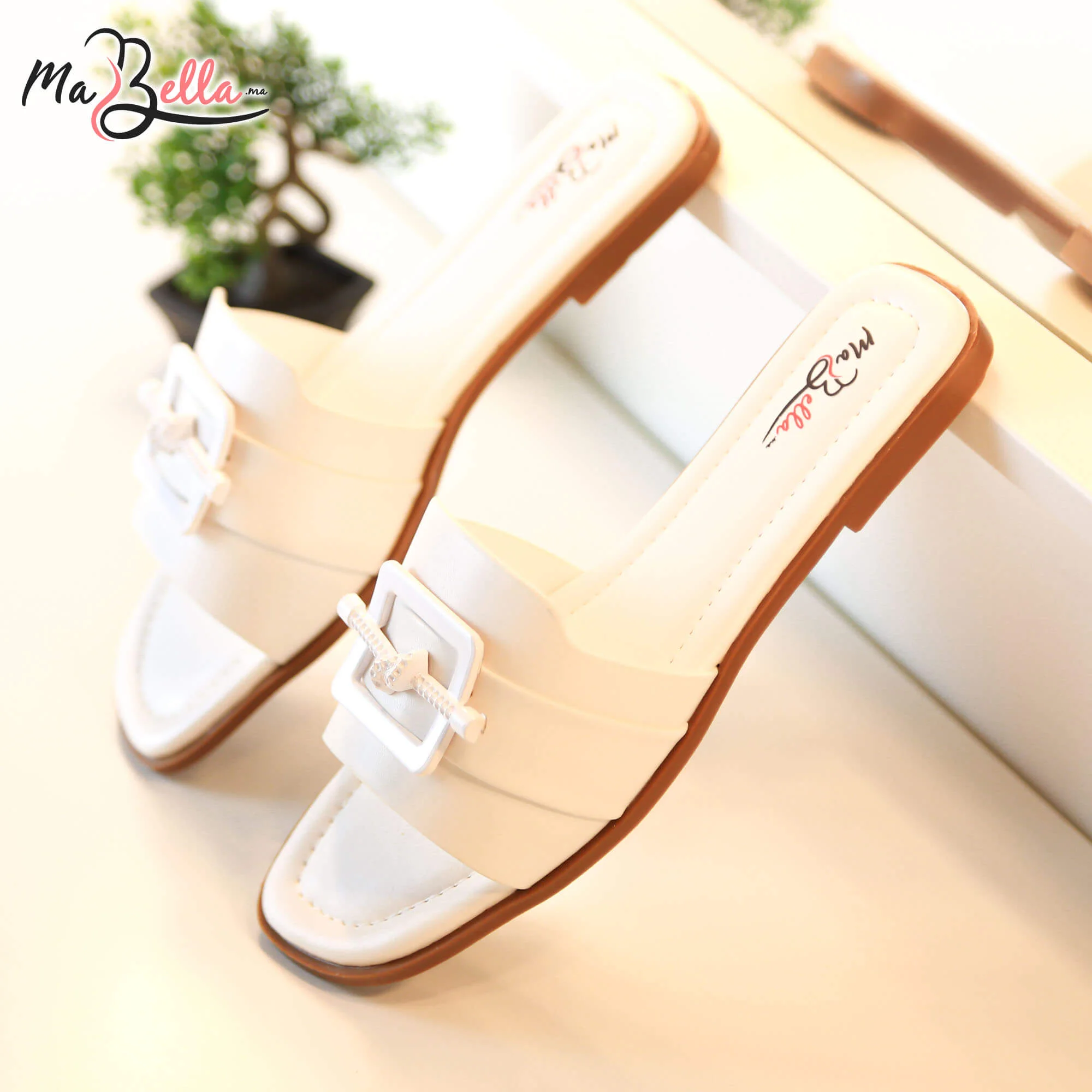 Sandale Plate - Blanc - LA TRÉCE-2500