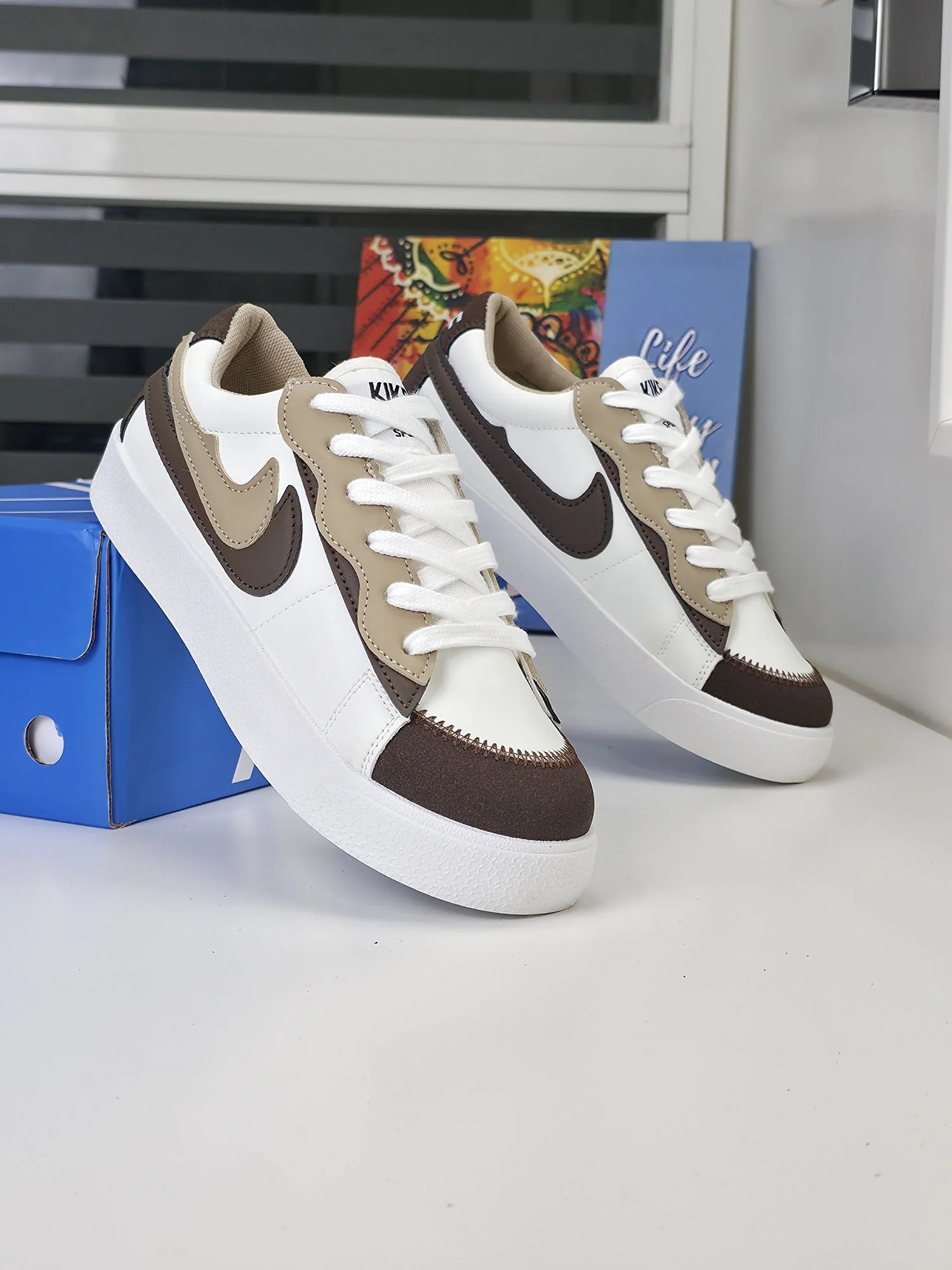 Baskets - Blanc/Marron - K10