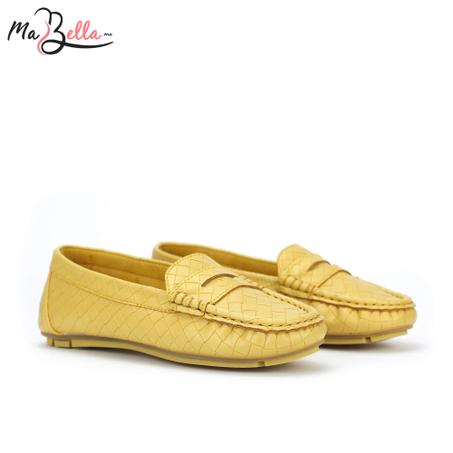 Mocassins pour Femmes - Jaune - Tressé - SM/6493