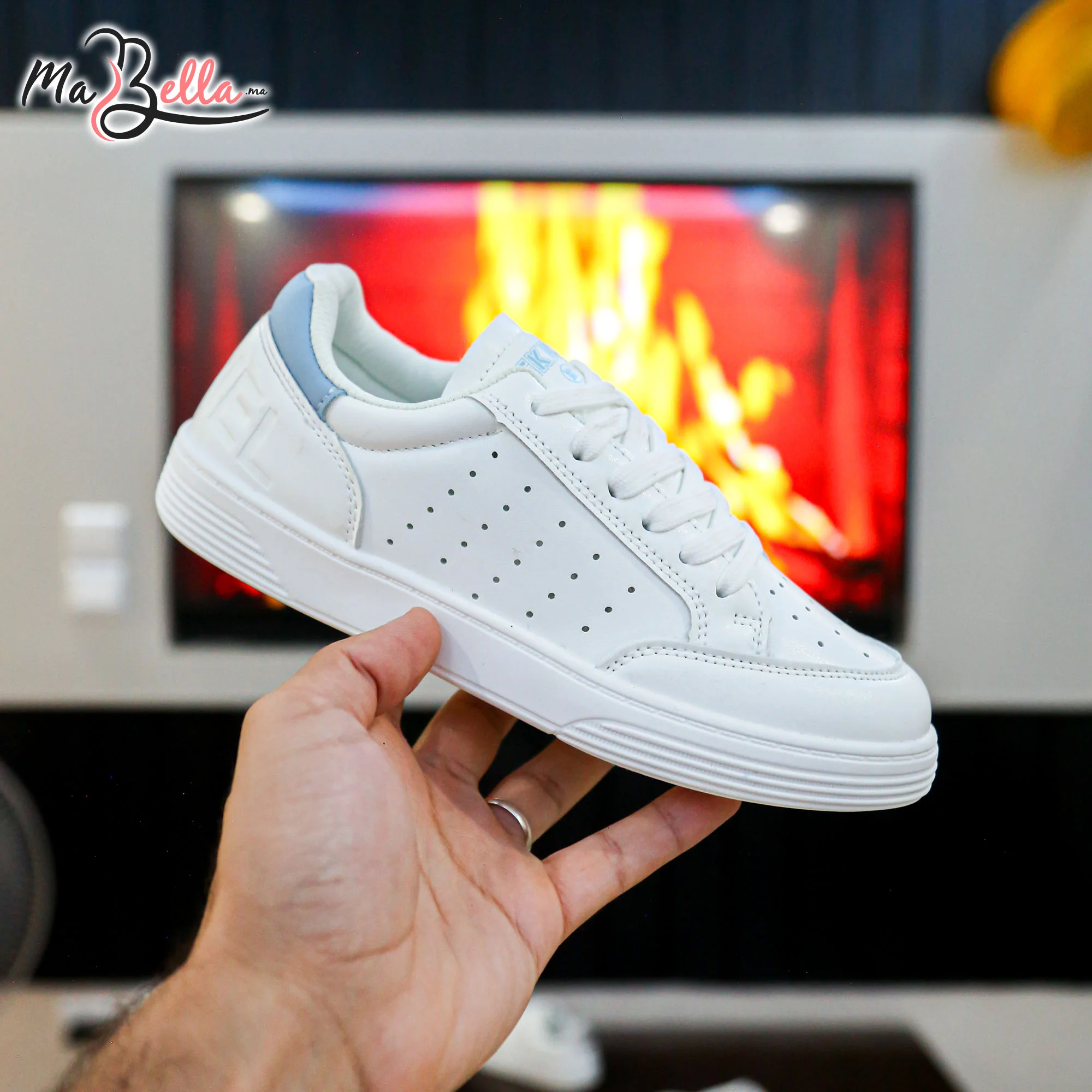 Baskets pour Femmes - Blanc/Bleu - EK-01