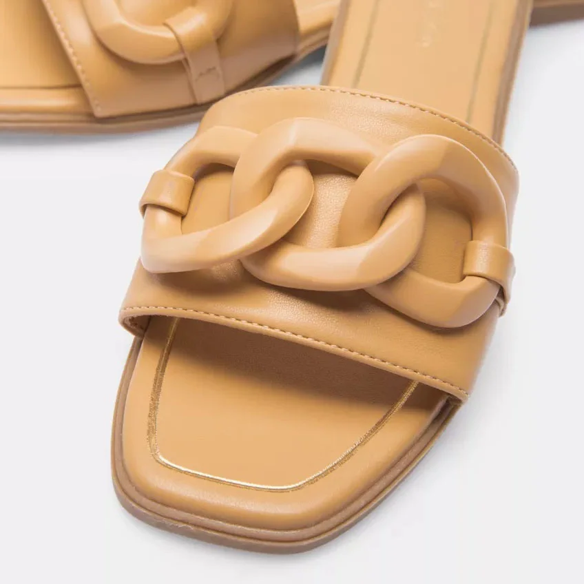 Sandale Plate - Camel - RF-2339