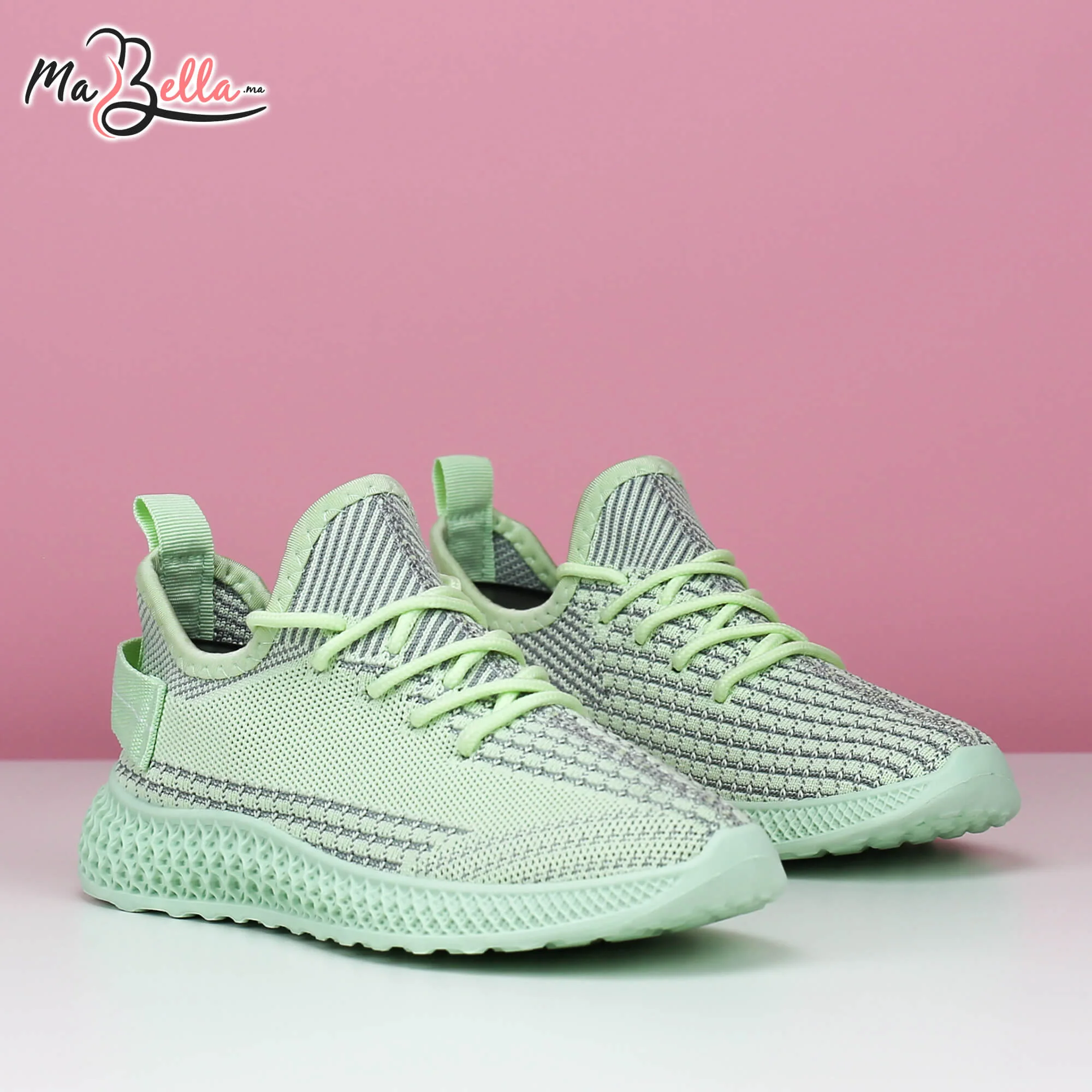 Baskets pour Femmes - Vert - MB-8-3