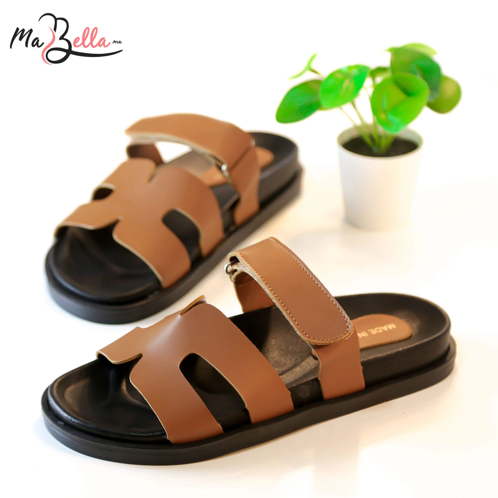 Sandale Plate - Marron - HRMS-100-22