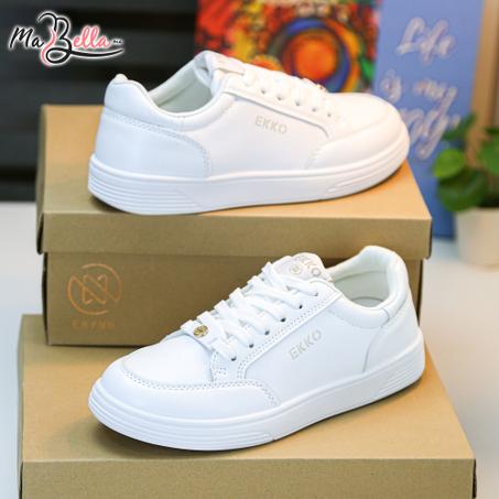 Baskets pour Femmes - Blanc/Doré- EK-02