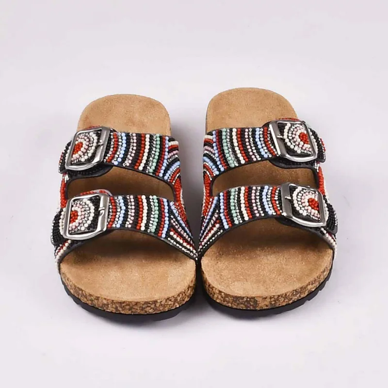 Sandale Plate - Noir - RK-7