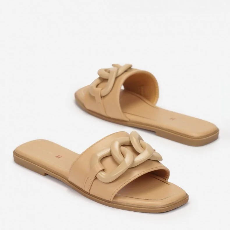 Sandale Plate - Camel - RF-2339