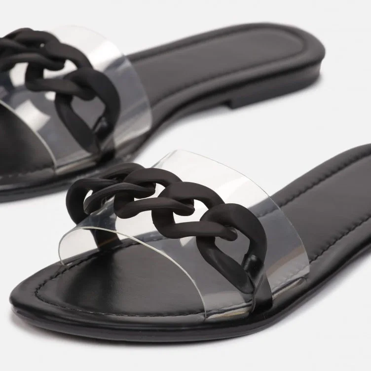 Sandale Plate - Noir - RF-627