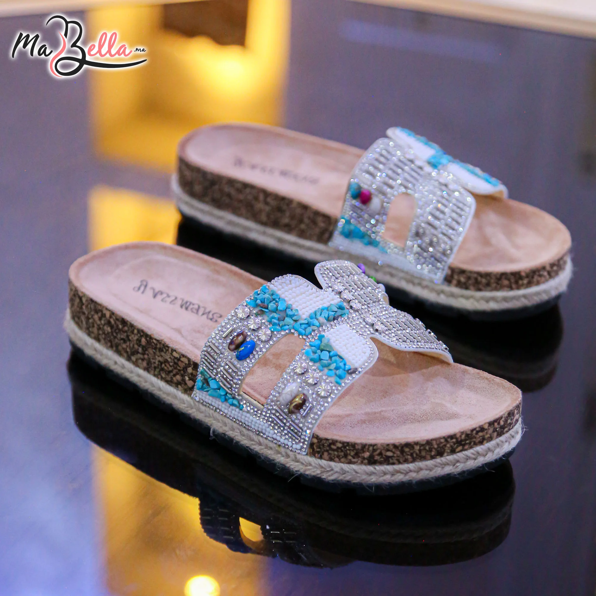 Sandale Plate - Blanc - MES11