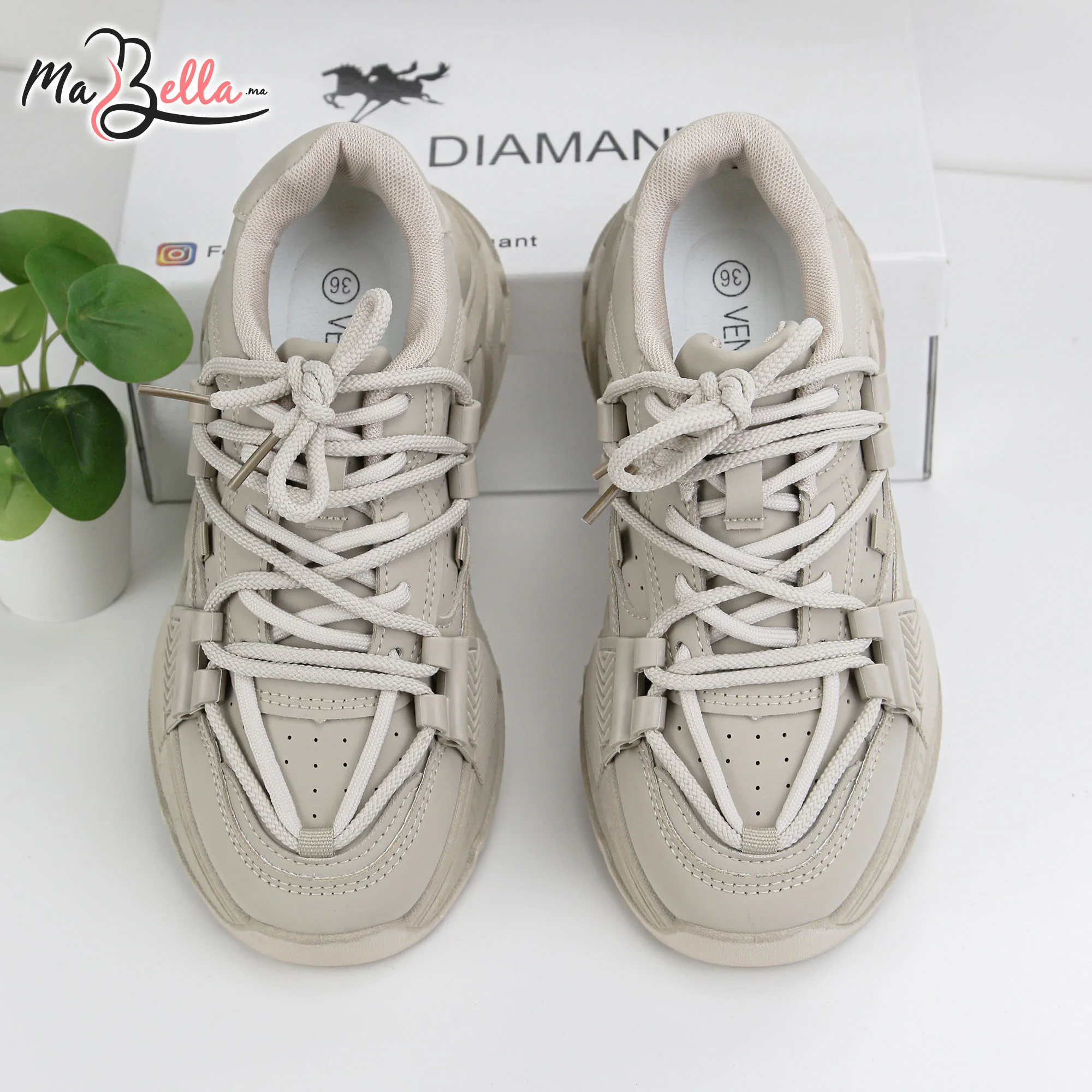 Baskets pour Femmes - Kaki - JC-79