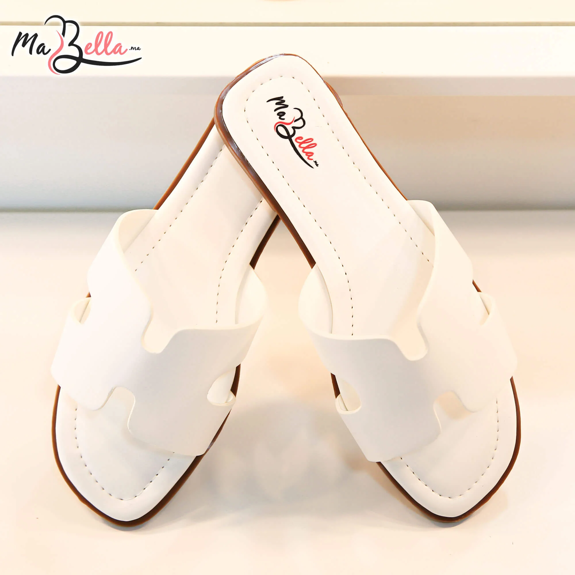 Sandale Plate - Blanc - HRMS-01