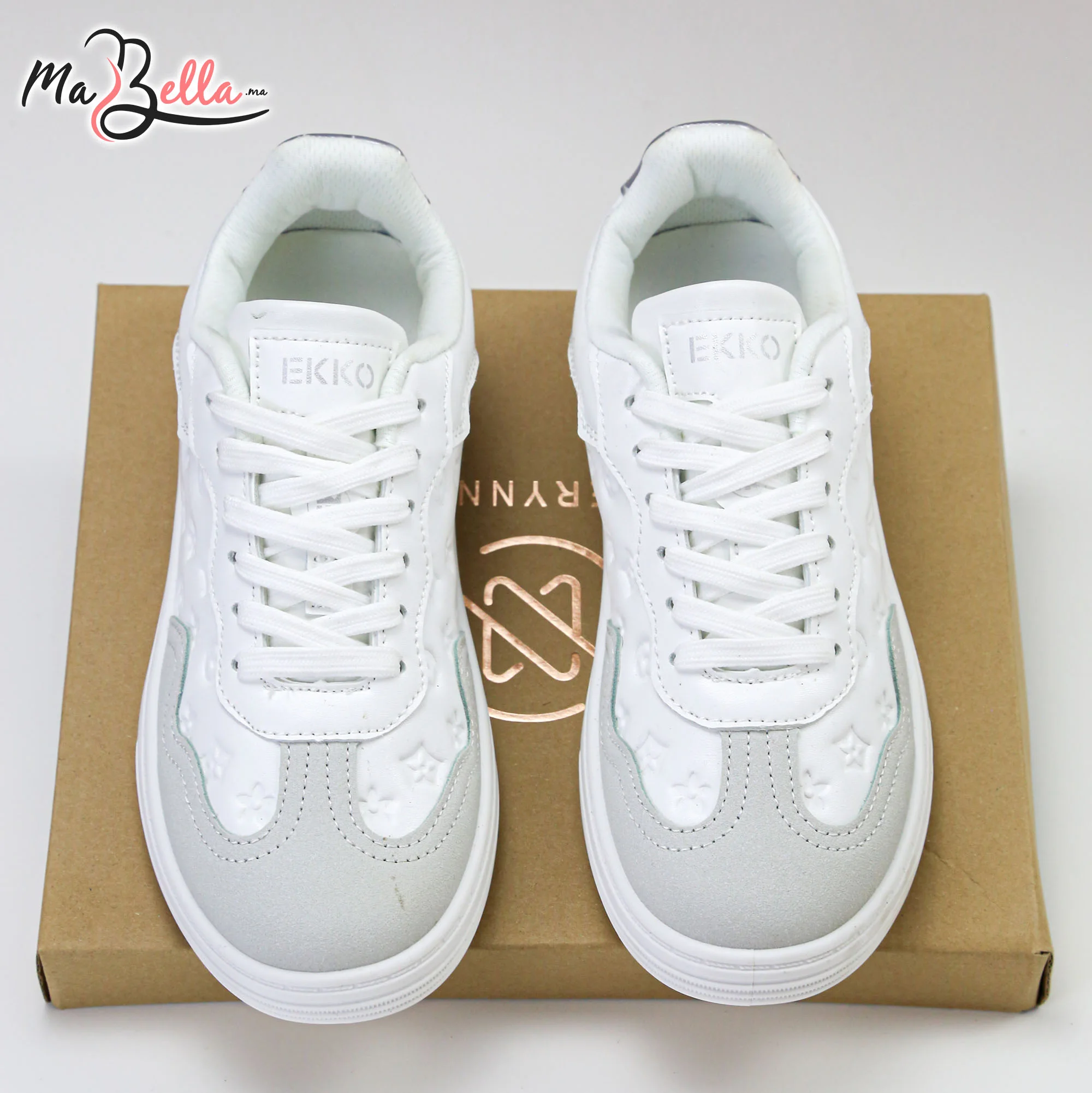 Baskets pour Femmes - Blanc/Argenté - EK-03