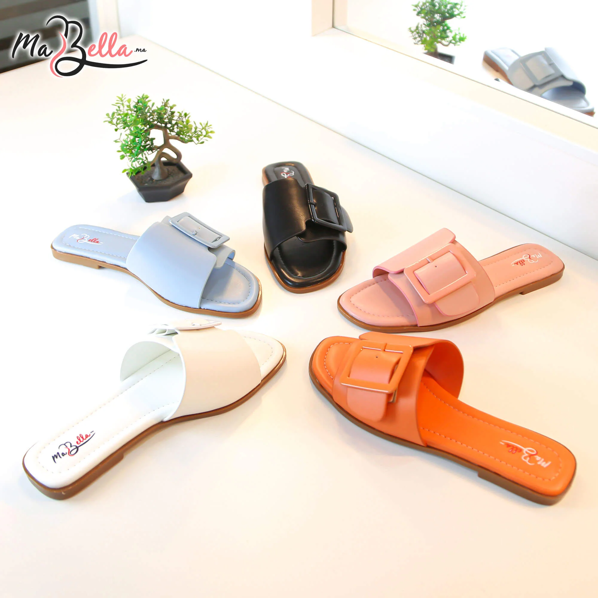 Sandale Plate - Bleu Ciel - BZIM-2400