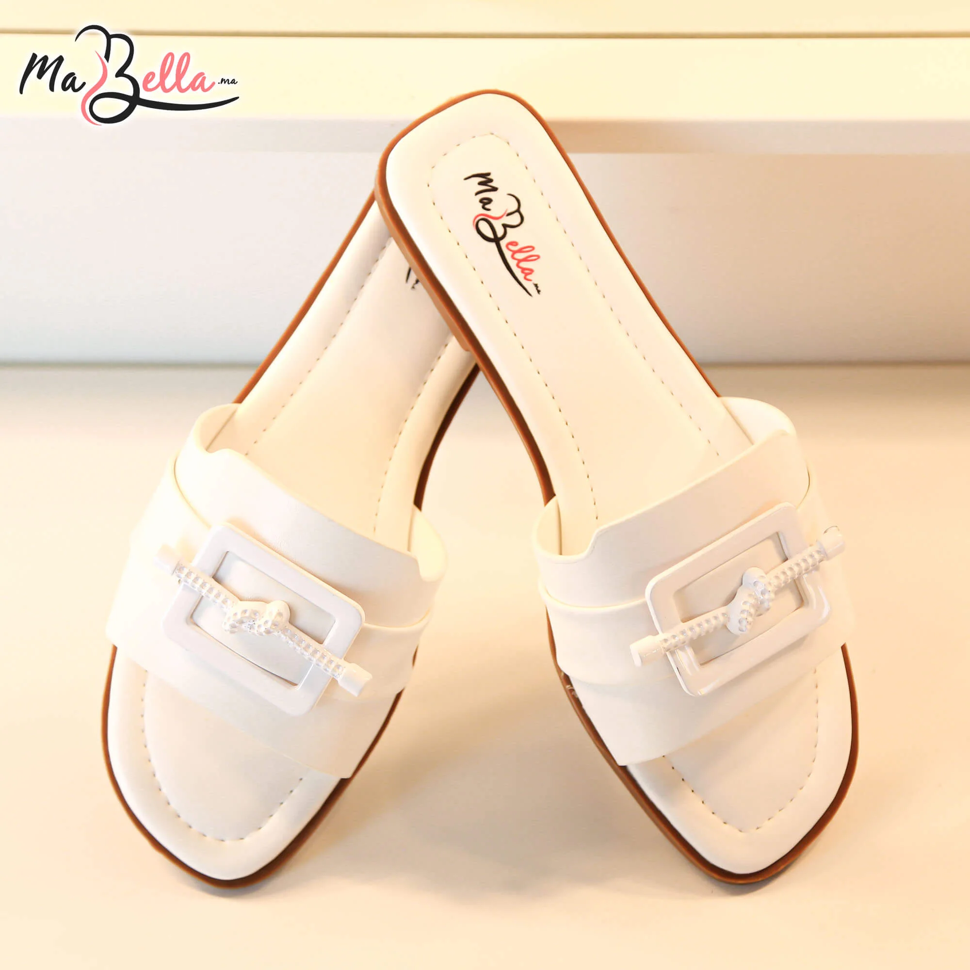 Sandale Plate - Blanc - LA TRÉCE-2500