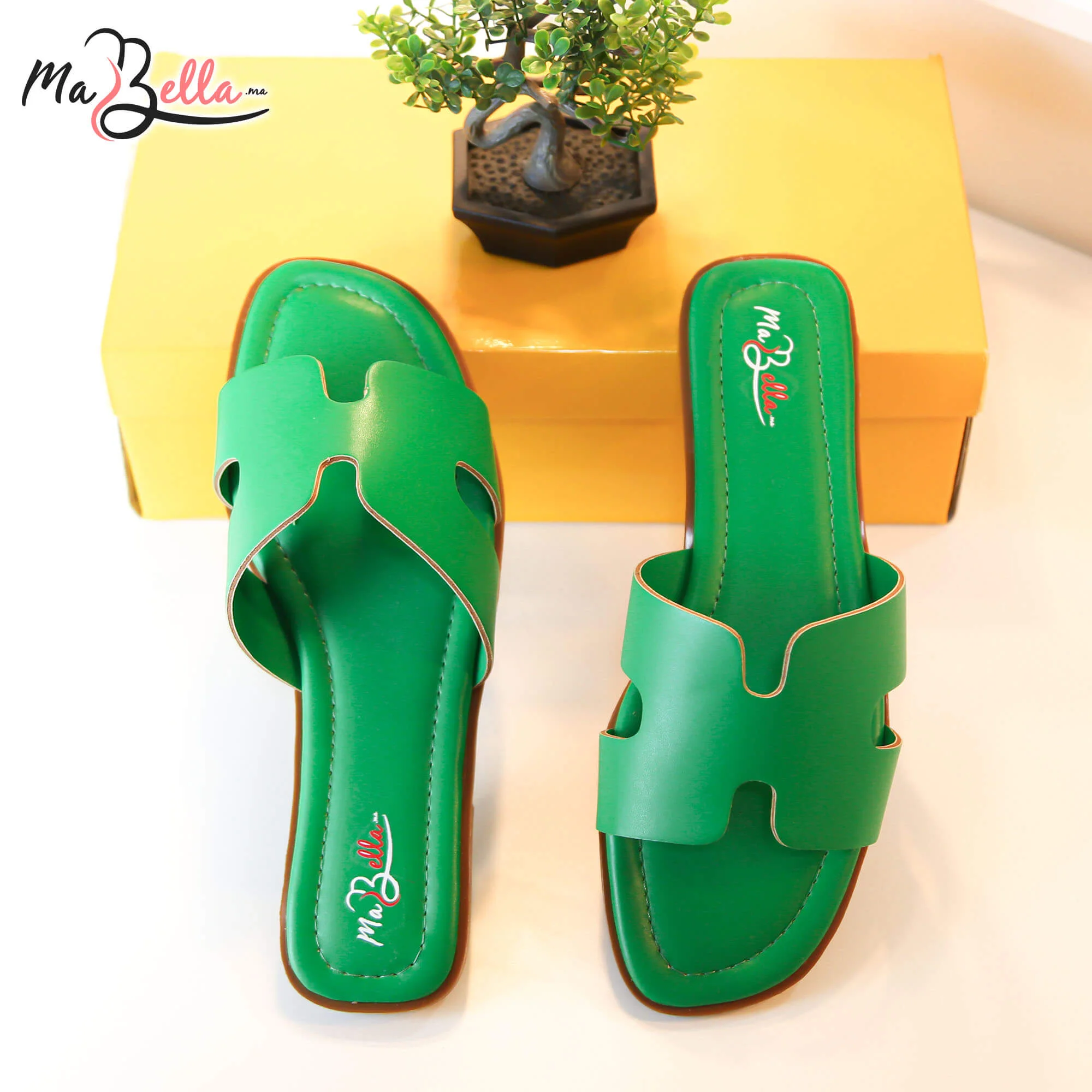 Sandale Plate - Vert - HRMS-01