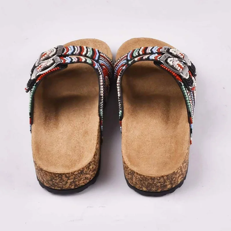 Sandale Plate - Noir - RK-7