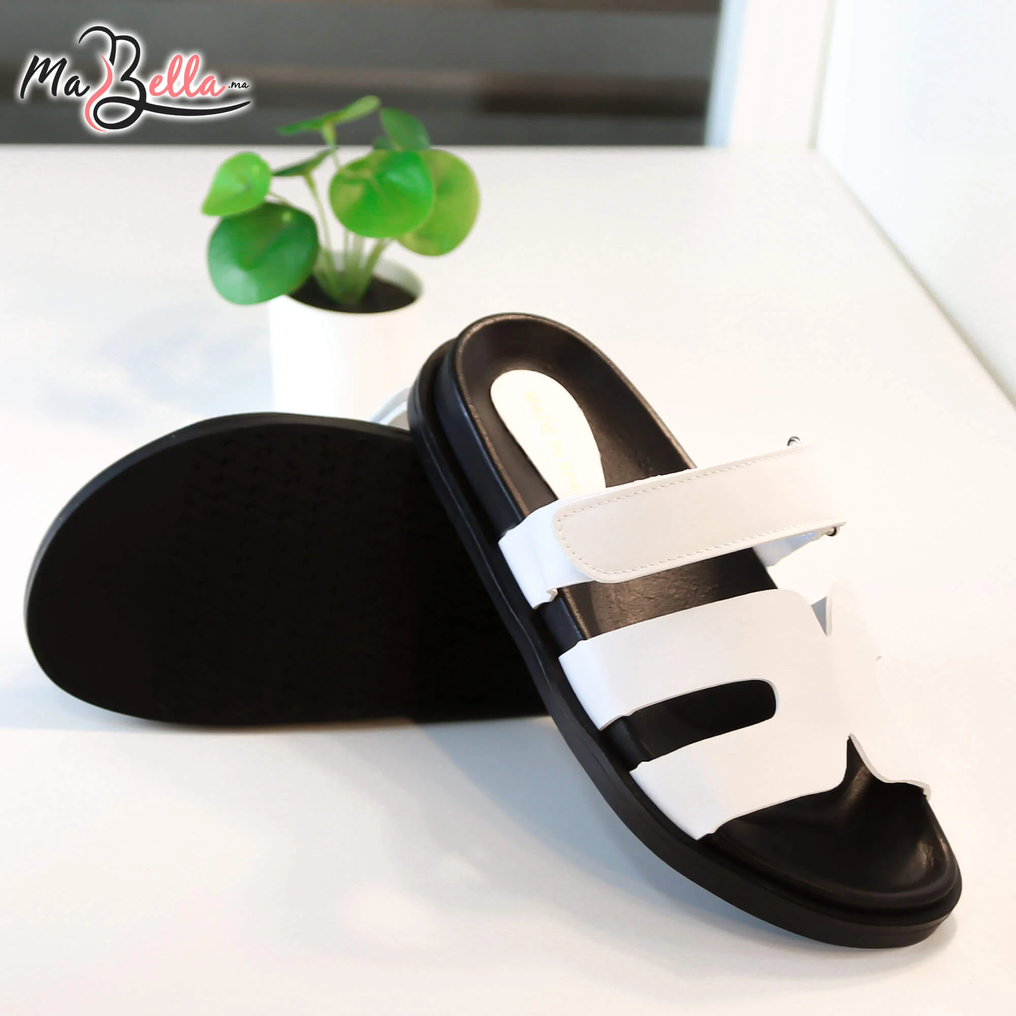 Sandale Plate - Blanc - HRMS-100-22