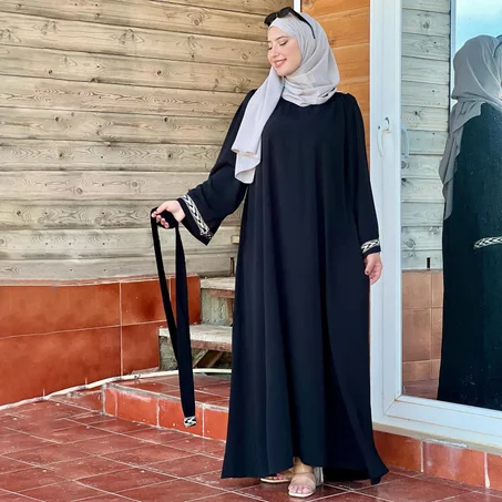 Abaya ALYAKOUT avec Sfifa - Qualité Premium - Noir